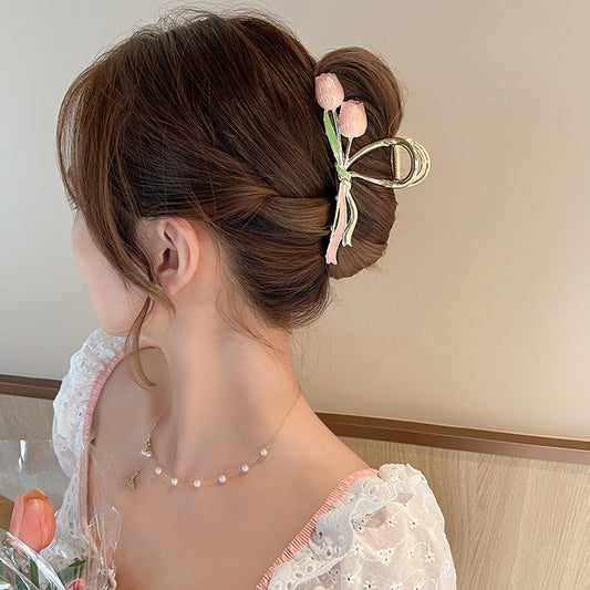 High-end Tulip Large Clip Women's Summer Hairpin